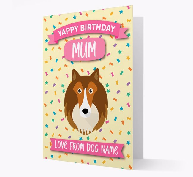 Personalised Card 'Yappy Birthday Mum' with {breedCommonName} Icon